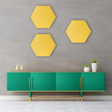 HEXAGON POLYESTER PINBOARD | 600x520mm | Canary | 1 pc - Cafe Supply