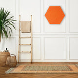 HEXAGON POLYESTER PINBOARD | 600x520mm | Orange | 1pc - Cafe Supply
