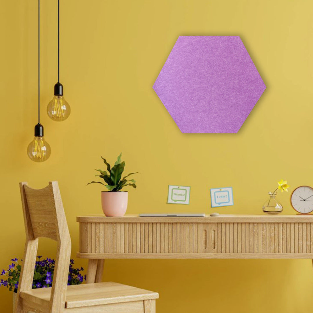 HEXAGON POLYESTER PINBOARD | 600x520mm | Purple | 1pc - Cafe Supply