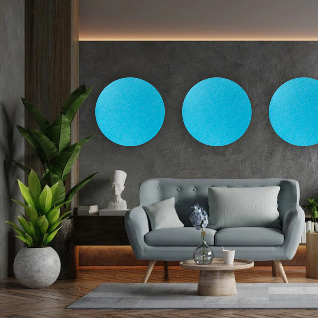 ROUND POLYESTER PINBOARD | 600mm | Lake Blue - Cafe Supply