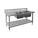 Premium Stainless Steel Double Sink Bench 600mm Deep - Cafe Supply