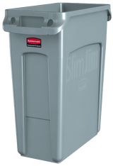 Rubbermaid SLIM JIM® Container with Venting Channels 60L Gray - Cafe Supply