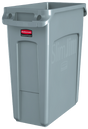 Rubbermaid SLIM JIM® Container with Venting Channels 60L Gray - Cafe Supply