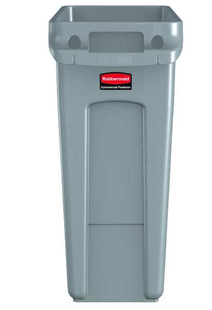 Rubbermaid SLIM JIM® Container with Venting Channels 60L Gray - Cafe Supply