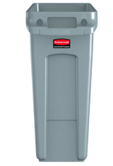 Rubbermaid SLIM JIM® Container with Venting Channels 60L Gray - Cafe Supply