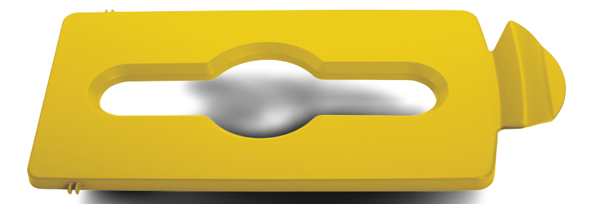 Rubbermaid SLIM JIM® Recycling Station Lid, Mixed Recycling Yellow - Cafe Supply