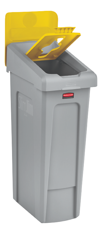 Rubbermaid SLIM JIM® Recycling Station Lid, Mixed Recycling Yellow - Cafe Supply