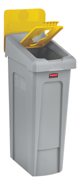 Rubbermaid SLIM JIM® Recycling Station Lid, Mixed Recycling Yellow - Cafe Supply