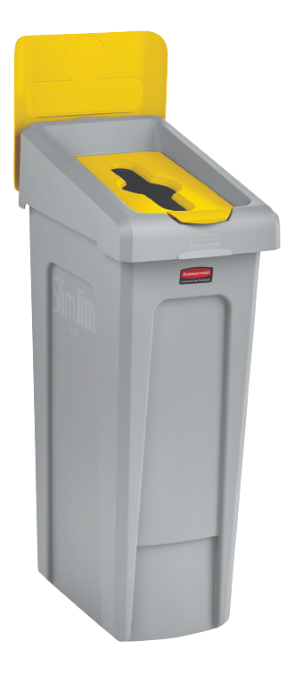 Rubbermaid SLIM JIM® Recycling Station Lid, Mixed Recycling Yellow - Cafe Supply