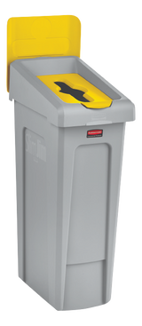 Rubbermaid SLIM JIM® Recycling Station Lid, Mixed Recycling Yellow - Cafe Supply