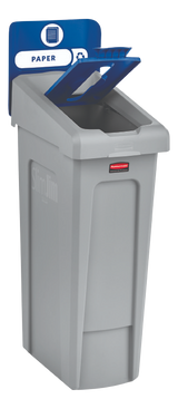 Rubbermaid SLIM JIM® Recycling Station Lid, Paper Disposal Blue - Cafe Supply