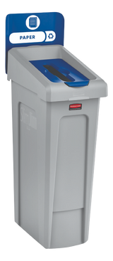 Rubbermaid SLIM JIM® Recycling Station Lid, Paper Disposal Blue - Cafe Supply
