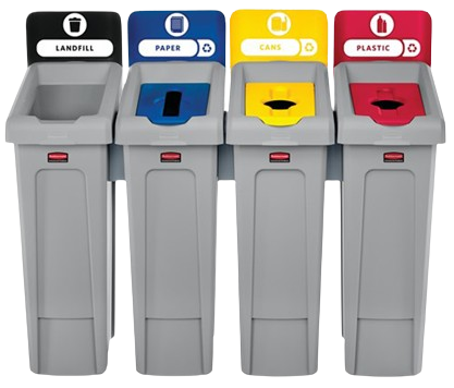 Rubbermaid SLIM JIM® Recycling Station Starter Kit Base - Cafe Supply