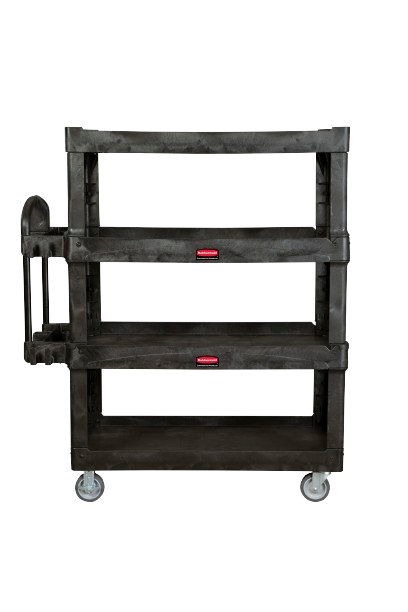 Rubbermaid BRUTE® 4-Shelf Heavy-Duty Ergo Utility Cart - Cafe Supply