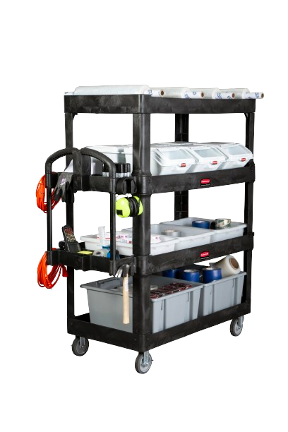 Rubbermaid BRUTE® 4-Shelf Heavy-Duty Ergo Utility Cart - Cafe Supply