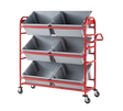 Rubbermaid Tote Picking Cart with Angled Shelves - Cafe Supply