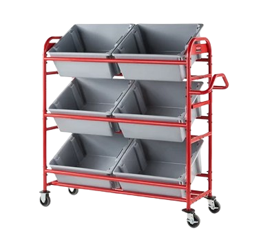 Rubbermaid Tote Picking Cart with Angled Shelves - Cafe Supply