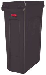 Rubbermaid SLIM JIM® Container with Venting Channels 87L - Black - Cafe Supply
