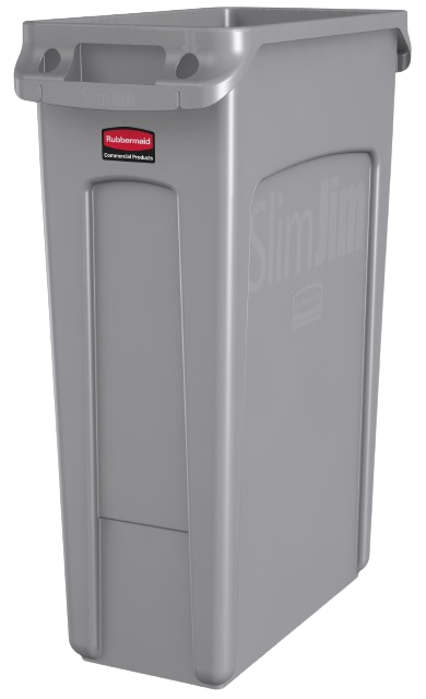 Rubbermaid SLIM JIM® Container with Venting Channels 87L - Gray - Cafe Supply