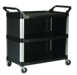 Rubbermaid Utility cart with Enclosed End panels on 3 sides, Black - Cafe Supply