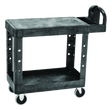 Rubbermaid BRUTE® Heavy Duty Ergo Handle Utility Cart, Flat Shelf, Small - Black - Cafe Supply