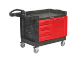 Rubbermaid TRADEMASTER® Cart with 4 Drawers and Cabinet - Cafe Supply