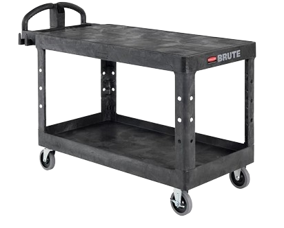 Rubbermaid BRUTE® Heavy Duty Ergo Handle Utility Cart, Flat Shelf - Large - Cafe Supply