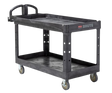 Rubbermaid BRUTE® Heavy Duty Ergo Handle Utility Cart, Lipped Shelf - Large - Cafe Supply