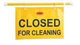 Rubbermaid "Closed for Cleaning" Hanging Sign, Yellow - Cafe Supply