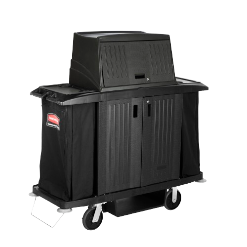 Rubbermaid Executive Security Hood - Traditional Housekeeping Cart - Cafe Supply
