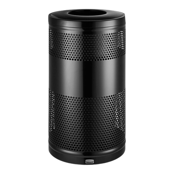 Rubbermaid Classics Open Top Decorative Waste 94L Black - Cafe Supply