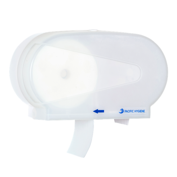 Pacific Hygiene Double Mini Jumbo Dispenser White - Cafe Supply
