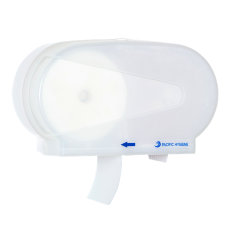 Pacific Hygiene Double Mini Jumbo Dispenser White - Cafe Supply