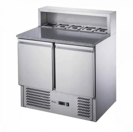 FED-X Two Door Salad Prep Fridge with Marble Top