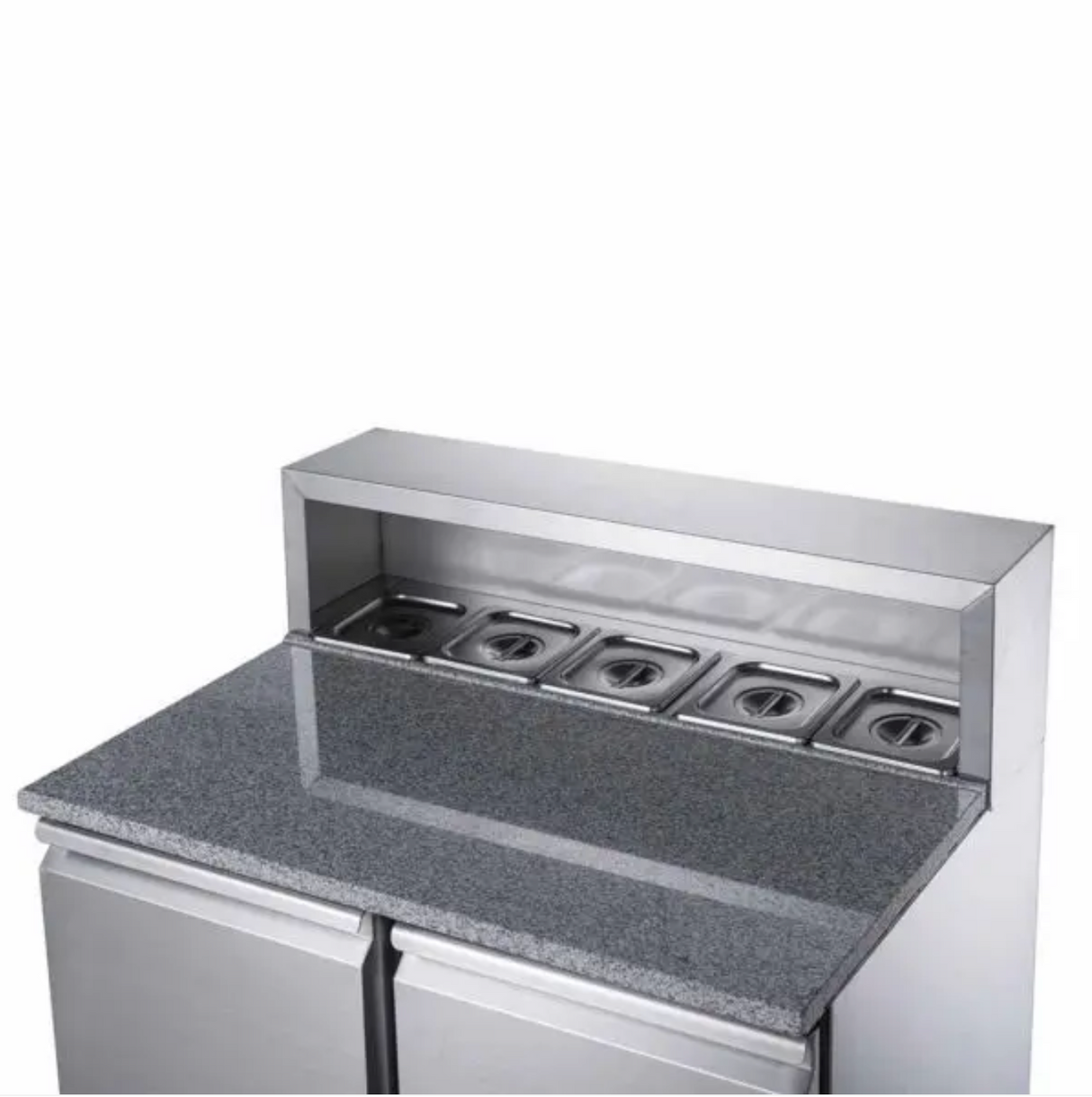 FED-X Two Door Salad Prep Fridge with Marble Top