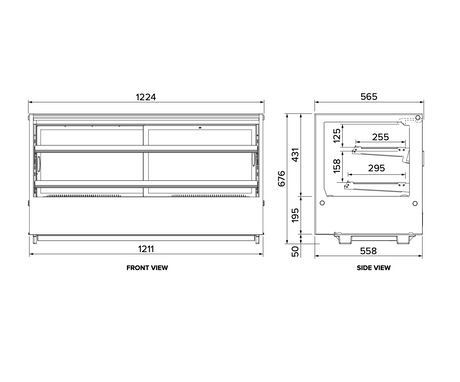Countertop Refrigerated Square Food Display