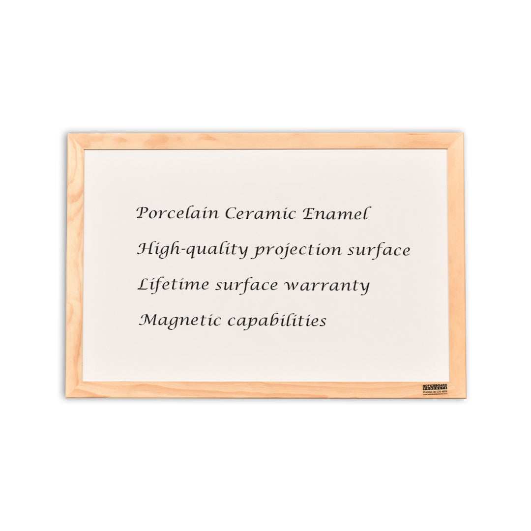 PORCELAIN WHITEBOARD | Wood Frame | NZ MADE - Cafe Supply
