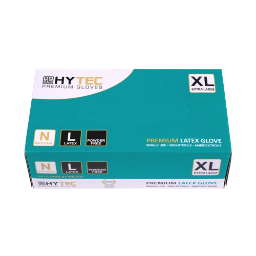 Hytec Natural Latex Gloves, Powder Free - Cafe Supply