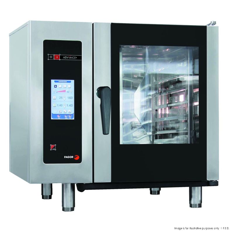 Fagor 6 trays electric advance plus touchscreen control combi oven APE-061 - Cafe Supply