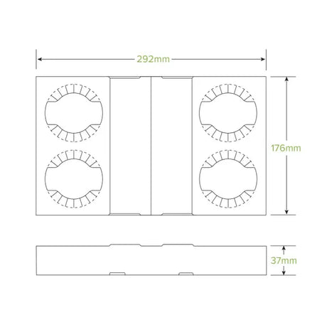 2 & 4 Cup BioCup Paper Tray - Cafe Supply