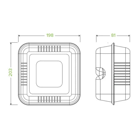20x22x9cm / 7.8x8x3in White Plant Fibre Clamshell - Cafe Supply