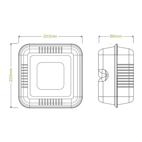 20x22x8cm / 7.8x8x3in 3-Compartment White Plant Fibre Clamshell - Cafe Supply