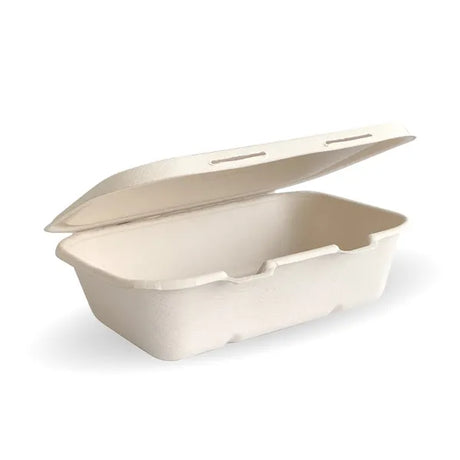 20x15x5cm / 7.5x5x1.9in Natural Plant Fibre Clamshell - Cafe Supply