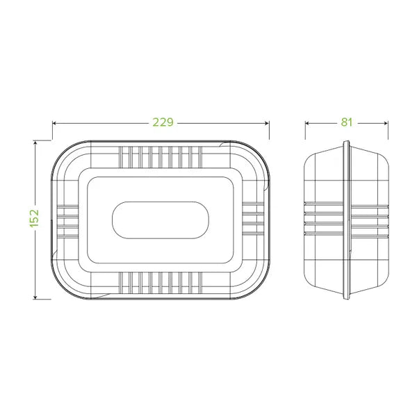 23x15x8cm / 9x6x3in White Plant Fibre Clamshell - Cafe Supply