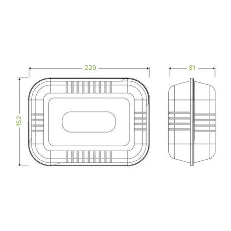 23x15x8cm / 9x6x3in White Plant Fibre Clamshell - Cafe Supply