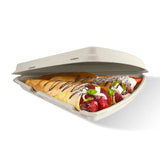 28cm x 16cm x 4cm / 9in Natural Plant Fibre Pizza Slice Clamshell - Cafe Supply