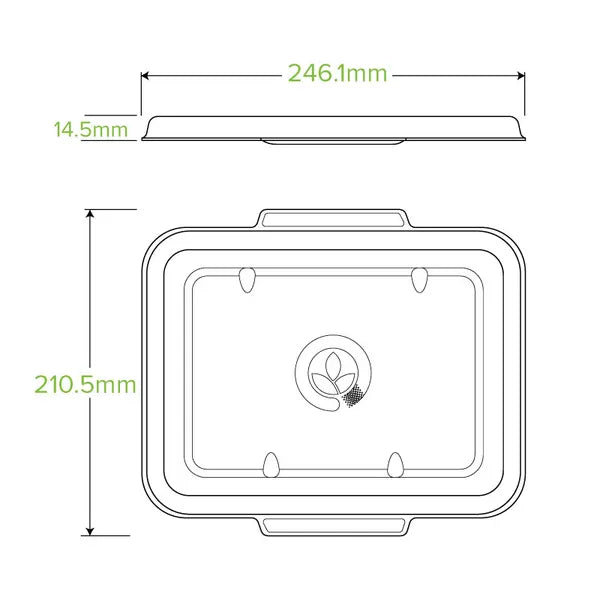 2 & 3-Compartment Natural Plant Fibre BioCane Takeaway Lid - Cafe Supply