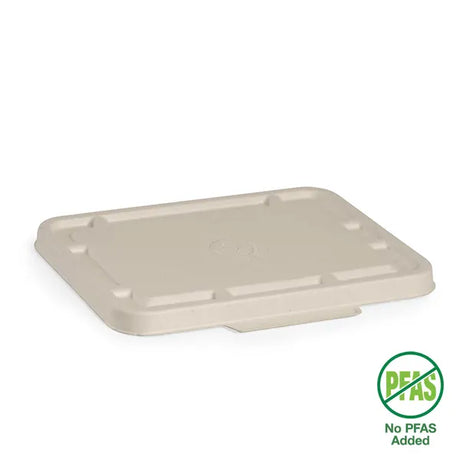 2 & 3-Compartment Natural Plant Fibre BioCane Takeaway Lid - Cafe Supply