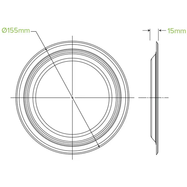 15cm / 6" Round Plant Fibre Plate - Cafe Supply