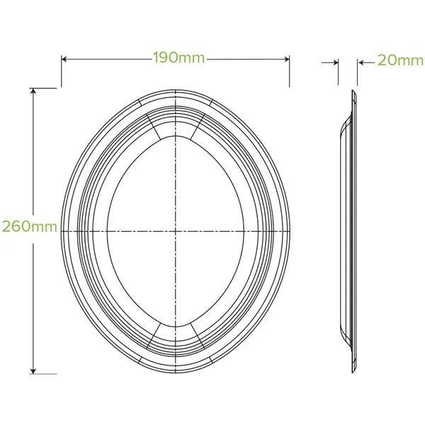 26x19cm / 10.25x7.75" Oval Plant Fibre Plate - Cafe Supply
